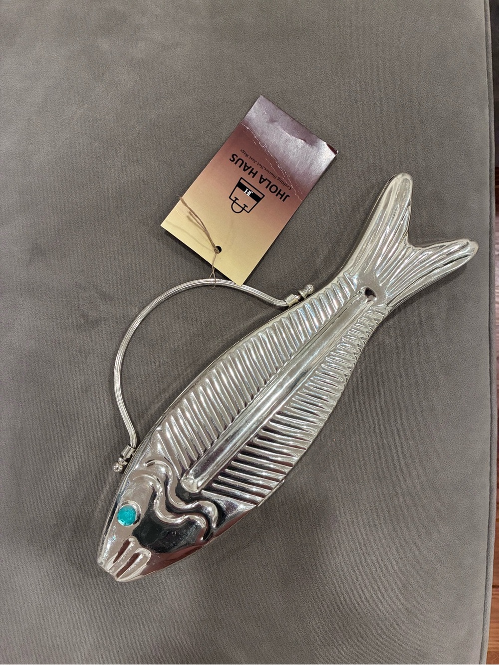 Silver Fish-Shaped Bag